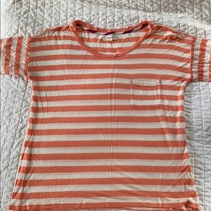 Madewell Size Small Pink and White Striped Tee